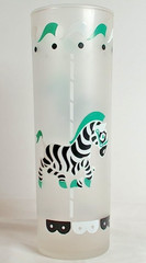 Circus Carousel Frosted Iced Tea Glass Libbey Zebra 1 Tumbler Ice Merry Go