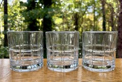 Lot Of 3 Anchor Hocking TARTAN PLAID (Manchester) 10.5oz Old Fashioned Glasses