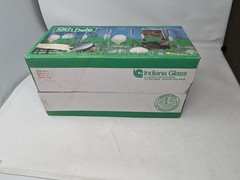 8 Pc Indiana Glass 19th Hole Golf 16 Oz Highball Glasses w/Box Vintage Tumbler