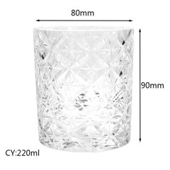 K9 Crystal Glass Rocks Whiskey Glasses Hand-carved Stars Glass 8oz Clear 1PC