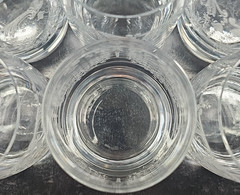 6 Import Assoc Cascade Double Old Fashioned Set Vintage Floral Whiskey Retro Lot
