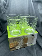 Libbey «Frost» Clear Hammered Rocks Glasses (Set of 4)