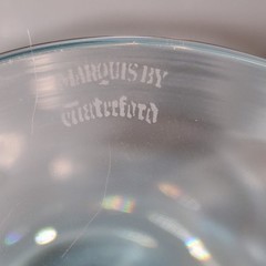 WATERFORD Marquis POLKA DOT AQUA MARTINI GLASS, Cut & Blown Crystal, 7 5/8″