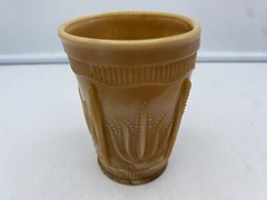 Tumbler Chocolate Slag Glass Cactus Pattern St. Clair E106