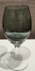 Vintage 1960s Shot Glasses Swirl Stem Cordial Glass Smoke Gray 4.25” Tall