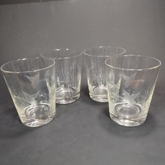 West Virginia Glass Specialty # 678-5 Set of 4 Flat Tumblers Etched Glasses 4.5″