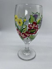 Artisan Made Carafe Blown Glass Wine Water Goblets 4-12 Oz Glasses & 48 Oz Vase