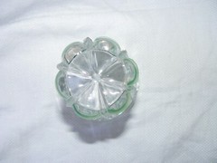 Bulls’s Eye and Daisies Tumbler U.S. Glass #15117 Clear EAPG 1909 green stain