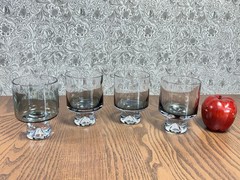 Vintage Tom Dixon Tank Low Ball Glasses Smoke Whiskey Bar Glassm MCM Mid Century