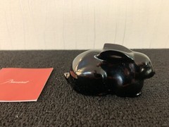Black Rabbit Lying In Baccarat Crystal