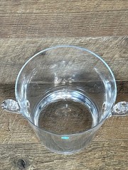 TIFFANY & CO. Scroll Handled Crystal Ice Bucket, 6 1/4» H, 60 OZ MINT
