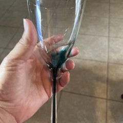 Four Wine Glasses Green And Red Pulled Encased Hand Blown Christmas Colors