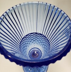 Vintage Avon Fostoria Cobalt Blue Glass Goblet Set ~ Martha & George Washington
