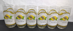 6 Vintage General Foods Country Time Lemonade Crystal Tumblers Cups Mugs 6″