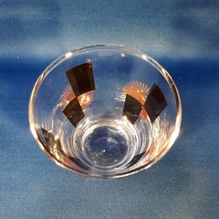 Vintage Atomic Double Shot Glasses 3 oz Black Block Gold Starburst MCM Barware