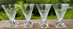 Set Of 4 Crystal Parfait/Dessert Glasses Cristal d’Arques Durand 5″ Tall France