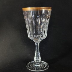 OSCAR DE LA RENTA DRESDEN WINE GLASS, Cut Lead Crystal, 7″, 8 oz, FRANCE