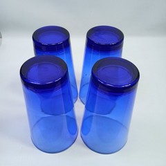 Vtg 14 Oz Anchor Hocking Cobalt Blue Flare Tumblers Glasses – SET of 4