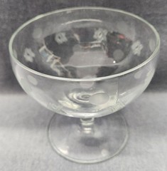 Vintage Standard Glass Co Criss Cross & Punties Low Sherbet Coupe 1930s Art Deco