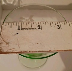 Vintage Misc 5 Green Depression Uranium Glass Stem Ware Glasses *Minor Fleabites