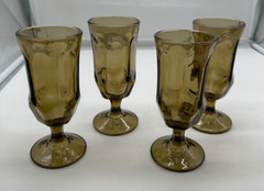 VTG Duz D2Z1 Smoke Brown Goblet Wine Champagne Pedestal Glass Tawny 4