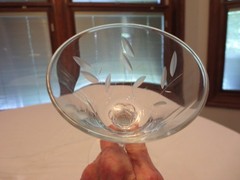 Pai of Vintage Libbey Priscilla Liquor Cocktail Glasses Cut Leaf Design