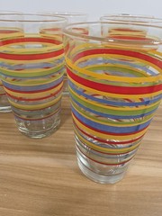 Set of 6 Libbey Mambo Fiesta Striped Tumblers by Royal Norfolk (16-oz)
