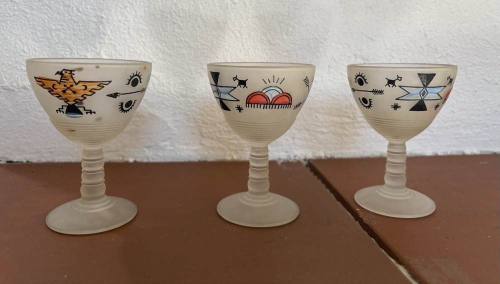 Vintage Hazel Atlas Cocktail Glasses Modernist Mid-Century MCM