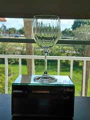 One Pristine Stephanie by Mikasa Crystal 7 1/8″ Ribbed Optic Bowl Wine Glass.