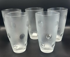 Vintage Borgonovo Dune Highball Tumblers Rare Set of 5 Frosted Italy 12 oz
