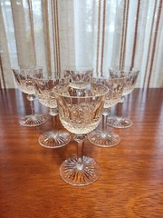 Wonderful FRENCH CRYSTAL ST. LOUIS 6 (SIX) GOBLETS 4 3/4″ in TOMMY Pattern.