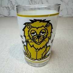 Vintage 1970’s Children’s Animal Juice Glass by Becker Milk Co. Ferocious Lion