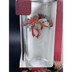 Vintage Libby Poinsettia Ribbons And Boughs Christmas Glasses – Set Of 4