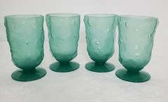 Morgantown El Mexicano Crinkle Stem Glasses Seaweed Clambroth Green