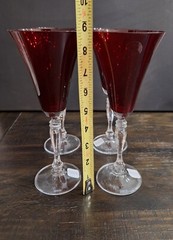 New Lenox Crimson Wine Glasses (Set of 4) 8 7/8″H Original Box