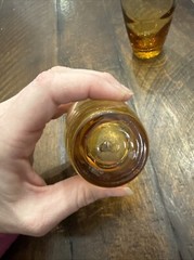 Libbey Vintage MCM Ripple Amber Honey Juice Whiskey Glasses Set of 2 EUC