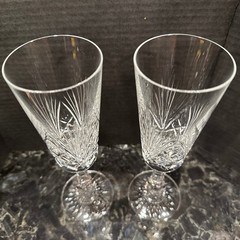 Oscar de la Renta Champagne Flutes Buckingham Crystal Set of 2