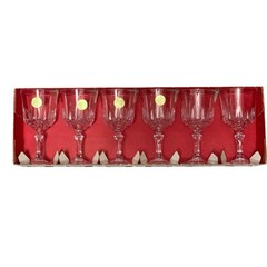 Vintage Cristal DArques France Genuine Lead Crystal Stemware Wine Glass Set of 6