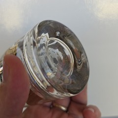 Mid Century HTF Fred Press White Trojan Highball Glass 22k Signed