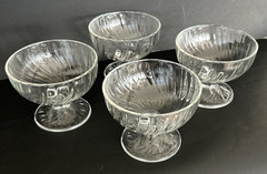 Luminarc: Luminarc French Crystal Footed Pedestal Dessert Swirl Glasses Set of 4