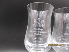 2x Vintage Stamperl Schnapps Liqueur Aperitif Glasses Etched KGL BAYR 4″