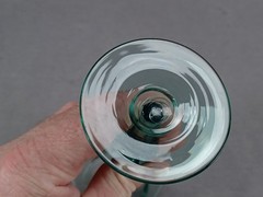 British Georgian Regency Blown Cut Flint Glass Green Wine Circa 1830 B