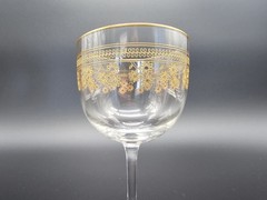 Antique French Style Gilded Crystal Champagne Coupe Glasses – Floral Garland