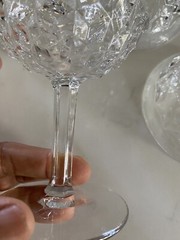 Lot Of Fostoria American Clear Cubist-Champagne/Martini Glasses Stem (2056)