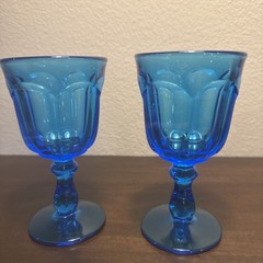 6.5″ Goblets – Old Williamsburg Stunning Pair of Vintage Imperial Glass Goblets