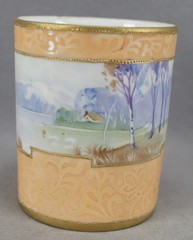 Nippon Morimura Hand Painted Cottage Trees & Lake Landscape Scene Tumbler
