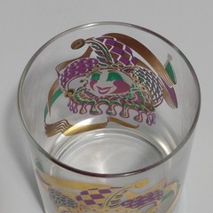 Culver Mardi Gras Jester 4 1/8″ Rock Glass 22-karat Gold Embellishments