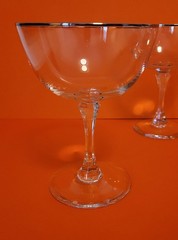 Set of 4 Lenox Montclair Platinum Crystal Champagne/Sherbert Glasses 5.25″