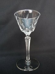 MCM Libbey Glass Clear Priscilla Cut Leaves Liquor Cocktail Stem 3001 Excel Cond