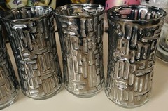 Set of 6 Libbey MCM Vintage Platinum Artica Highball Glasses